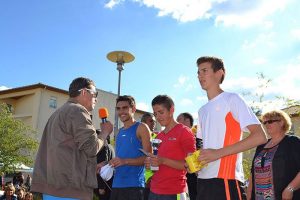 Interview de coureurs lors de la remise des prix - Corrida Mounarde 2014