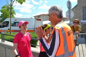 Organisateur et coureuse Corrida Mounarde 2014