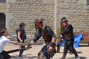 Animation médiévale en marge de la Corrida 2014 Saint-Priest en Jarez
